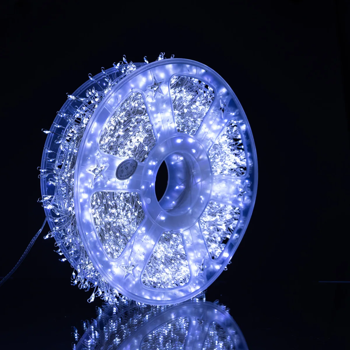 Новорічна гірлянда світлодіодна 50 м 1500 LED зелений провід Біле сяйво