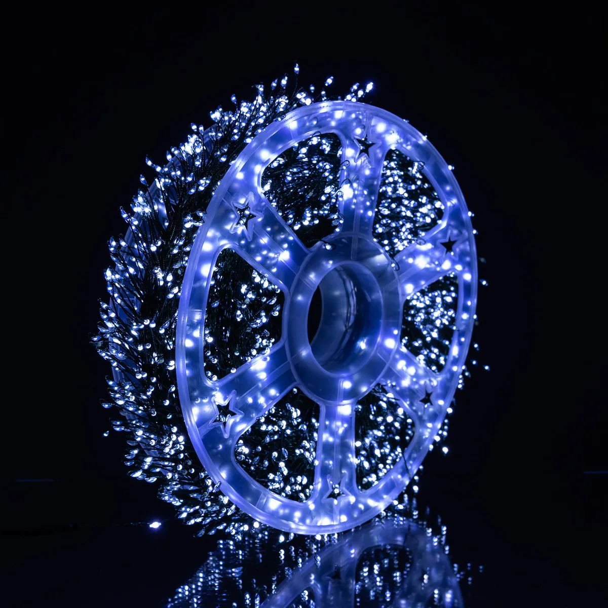 Новорічна гірлянда світлодіодна 50 м 1500 LED зелений провід Біле сяйво
