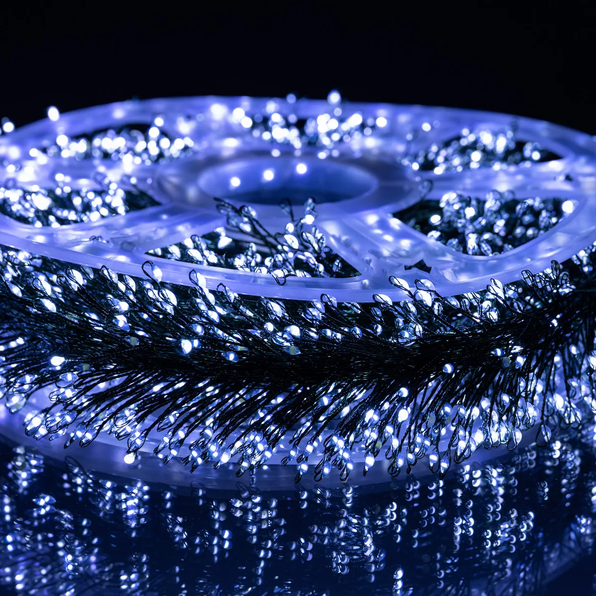 Новорічна гірлянда світлодіодна 50 м 1500 LED зелений провід Біле сяйво
