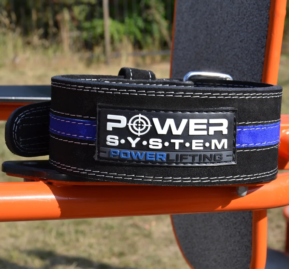 Пояс для пауерліфтингу Active Point шкіряний L чорний синій