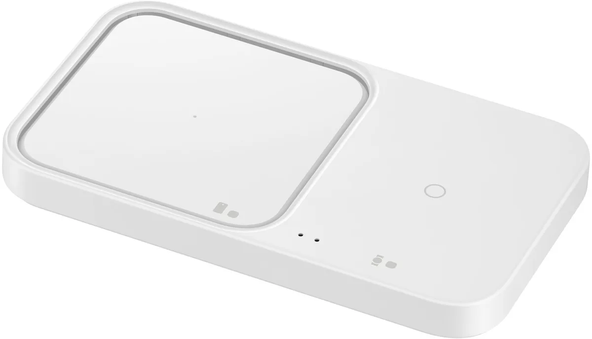 Зарядний пристрій бездротовий Samsung Duo 15Вт, білий
