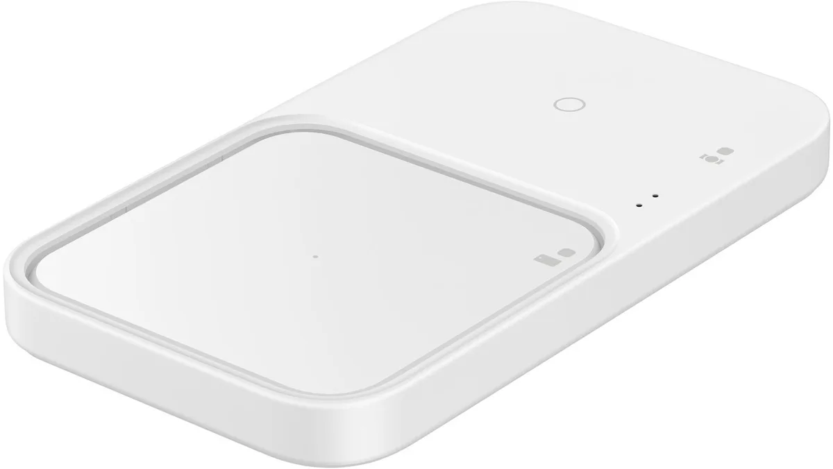 Зарядний пристрій бездротовий Samsung Duo 15Вт, білий