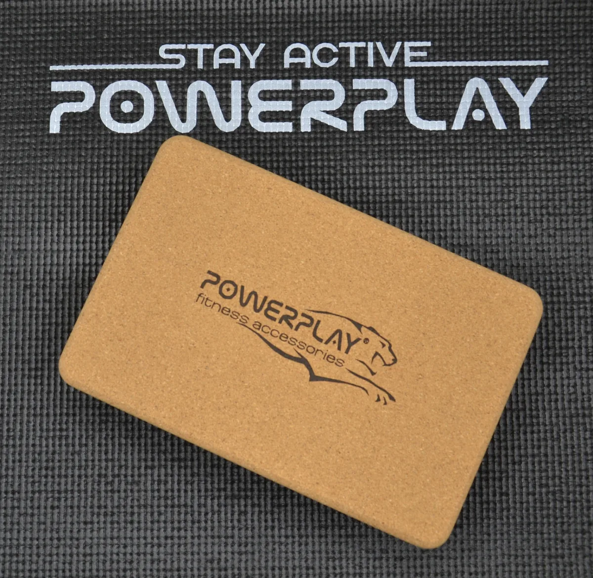 Блоки для йоги 2шт Active Point з пробкового дерева 22,6х15х7,6 см бежеві