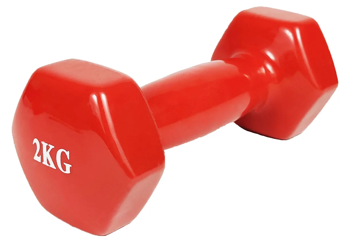 Гантель EasyFit вінілова 2,0 кг червона