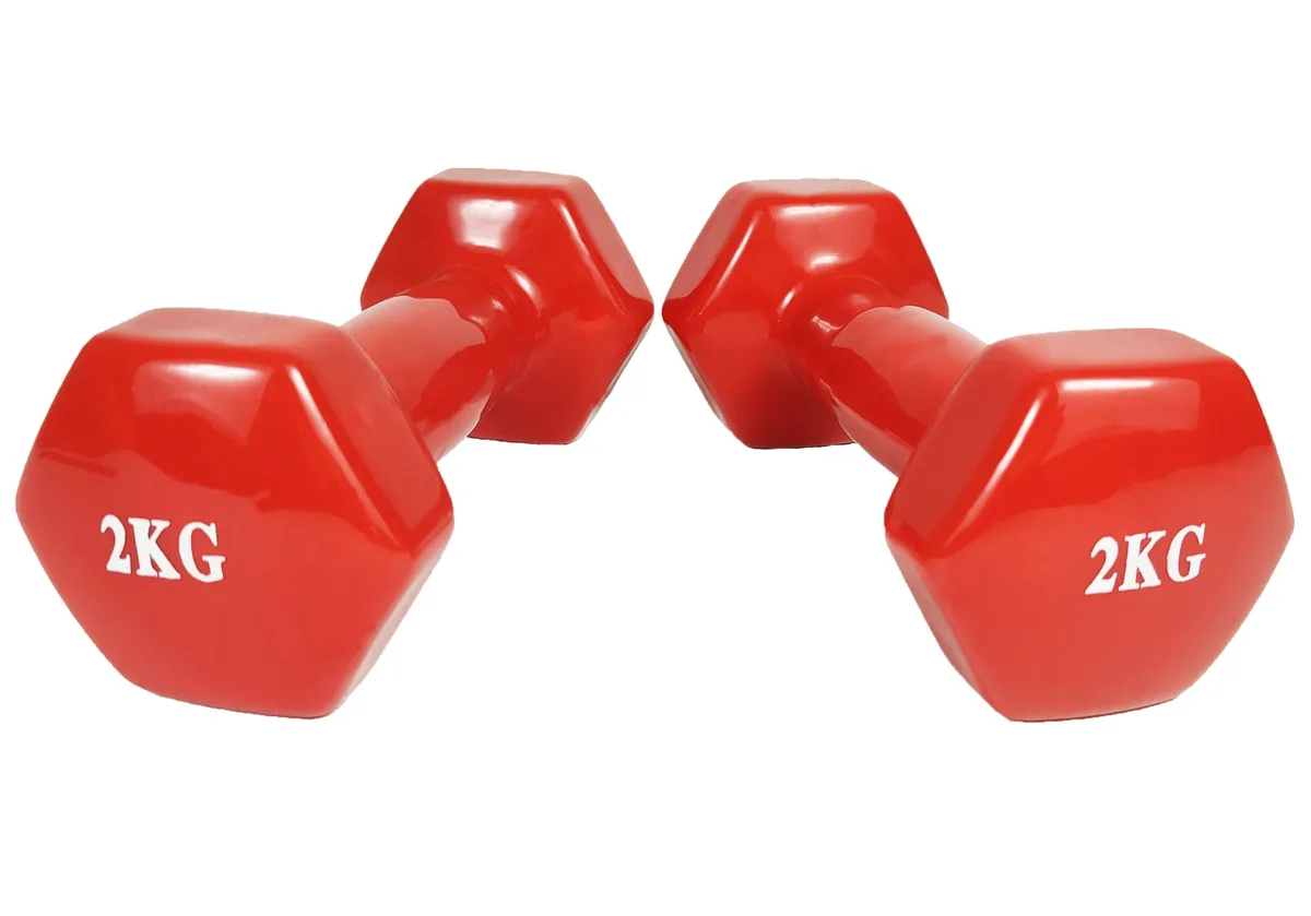 Гантель EasyFit вінілова 2,0 кг червона