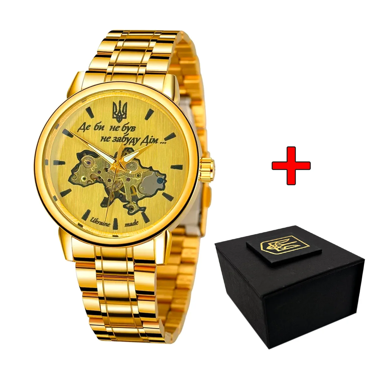 Механические часы Patriot 022 Gold-Gold нержавеющая сталь 40 мм золотые