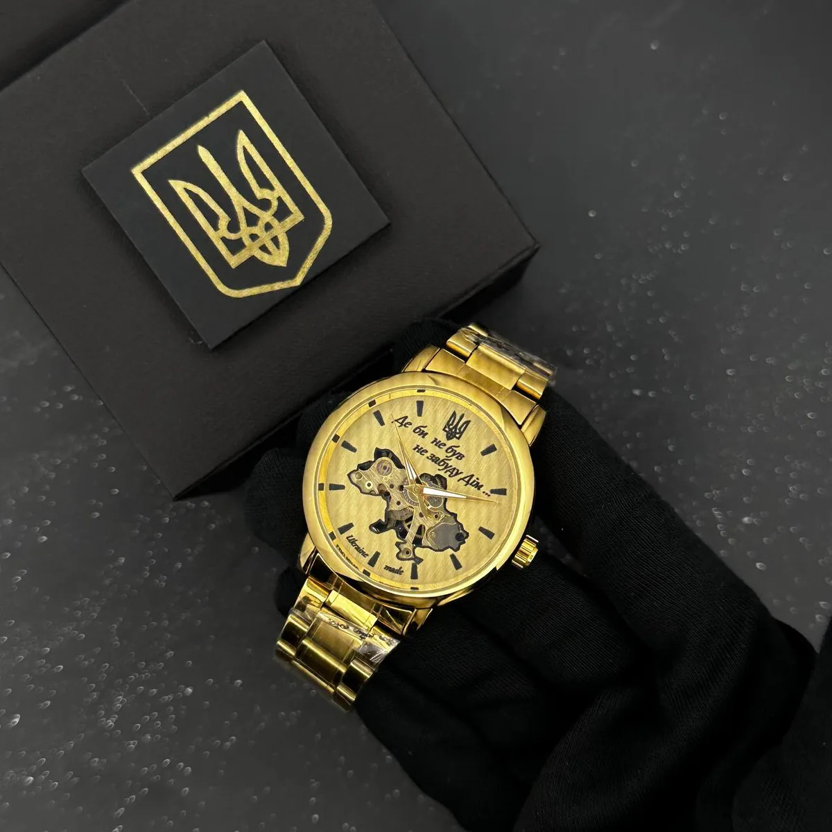 Механические часы Patriot 022 Gold-Gold нержавеющая сталь 40 мм золотые