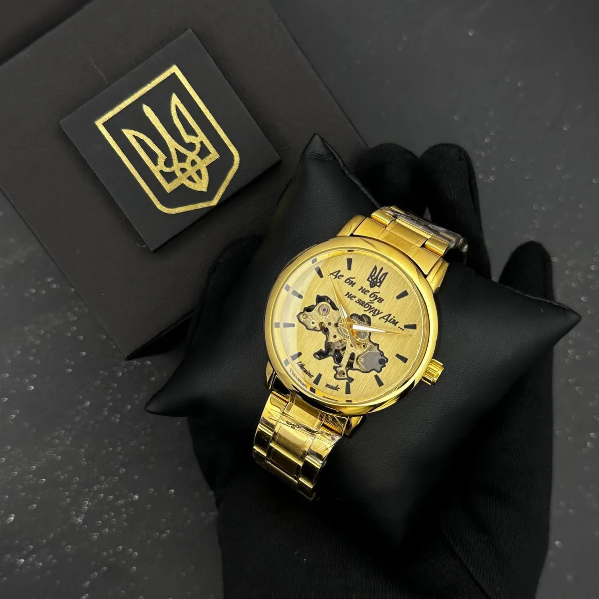 Механические часы Patriot 022 Gold-Gold нержавеющая сталь 40 мм золотые