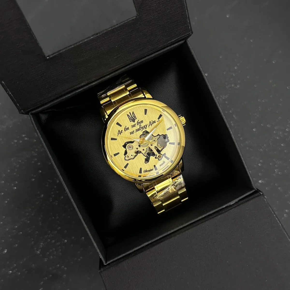 Механические часы Patriot 022 Gold-Gold нержавеющая сталь 40 мм золотые