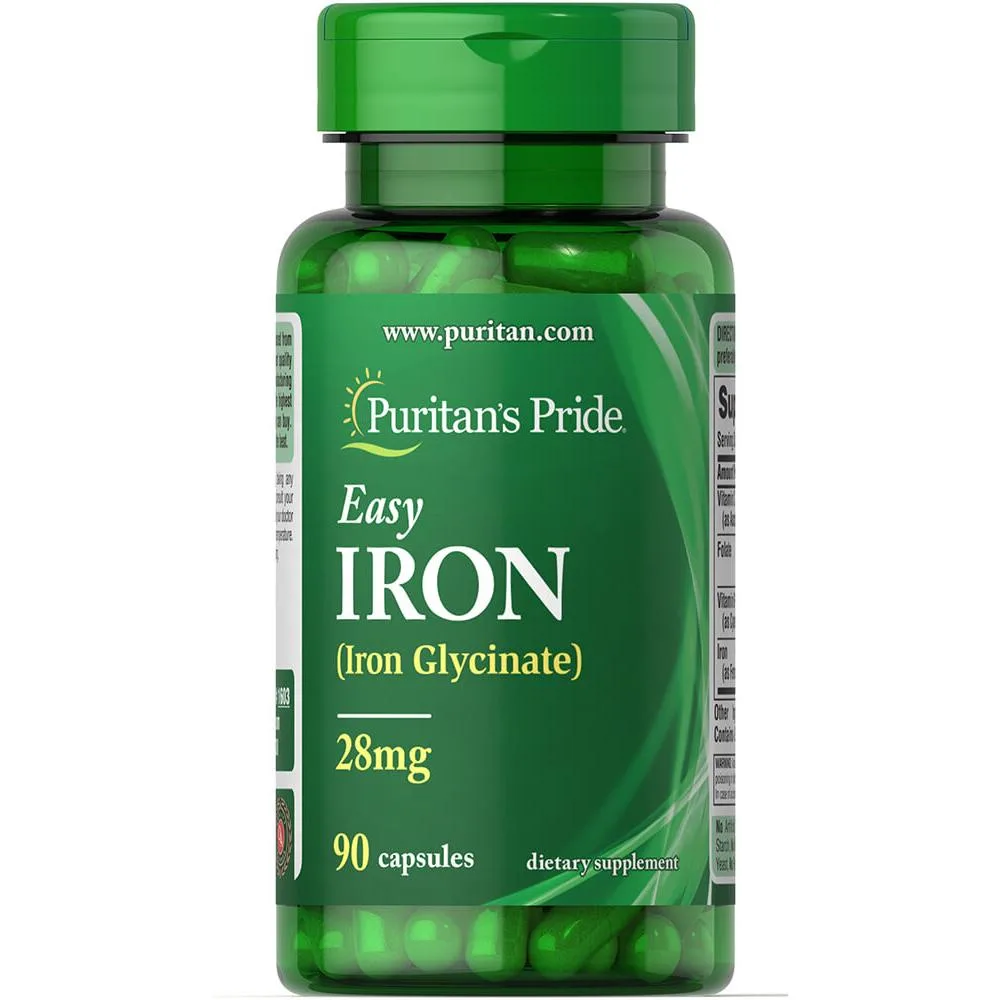Easy Iron Puritans Pride бис-глицинат железа 28 мг 90 капсул