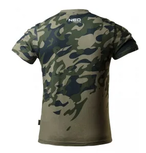 Футболка для роботи Neo Tools Camo, 100% бавовна, камуфляжний візерунок, розмір XL (54), оливкова.
