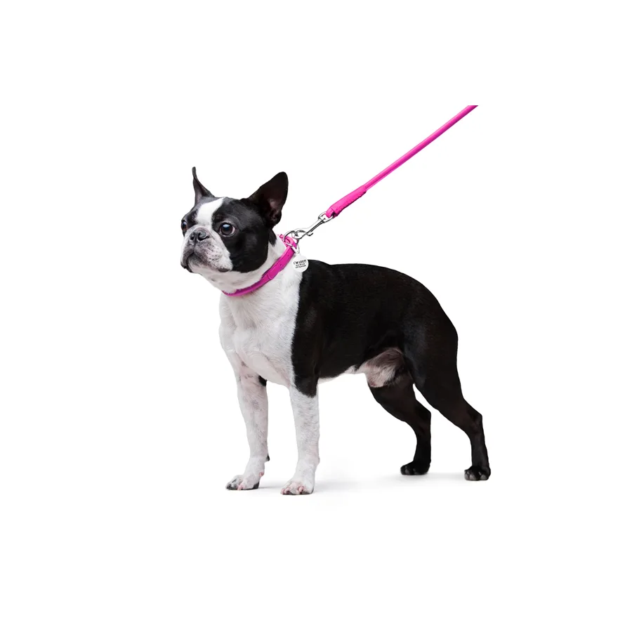 Поводок WAUDOG Glamour кожаный круглый 8 мм x 122 см розовый