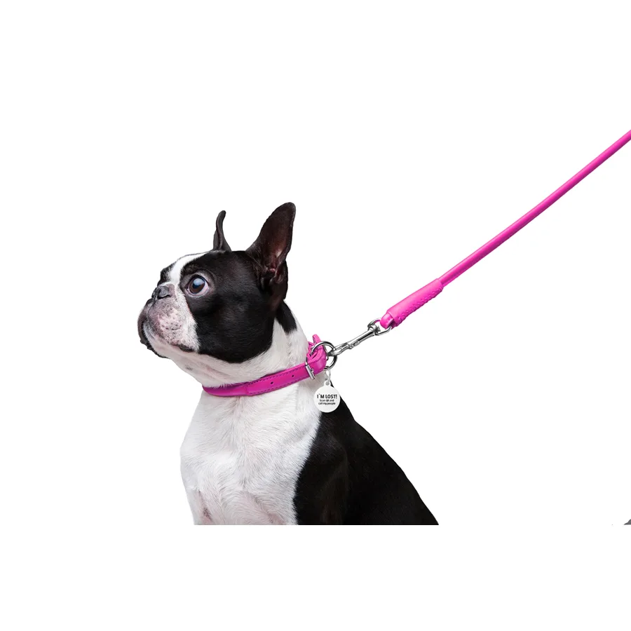 Поводок WAUDOG Glamour кожаный круглый 8 мм x 122 см розовый