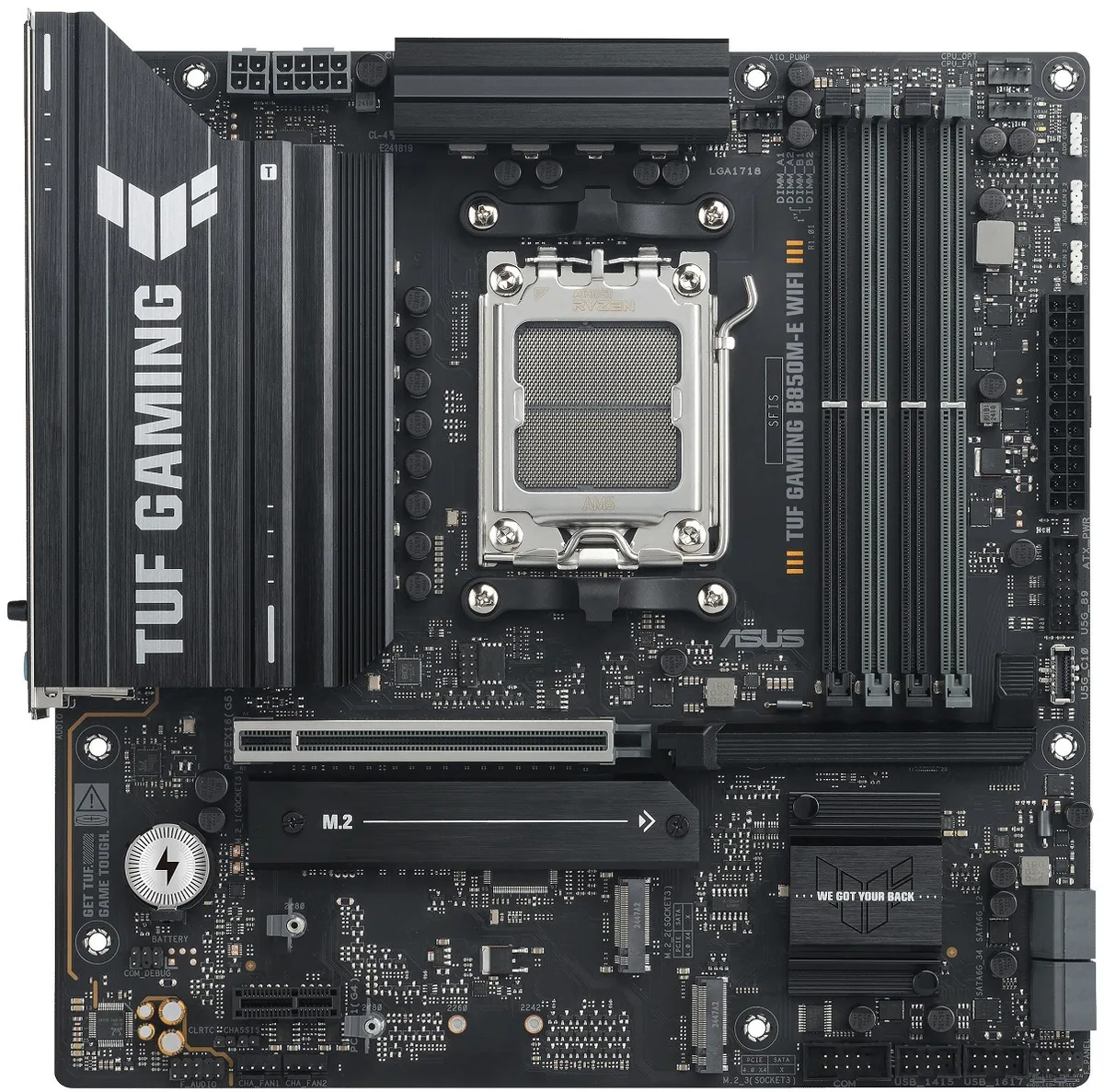 Материнская плата ASUS TUF GAMING B850M-E WIFI sAM5 B850 4xDDR5 M.2 HDMI DP Wi-Fi BT mATX