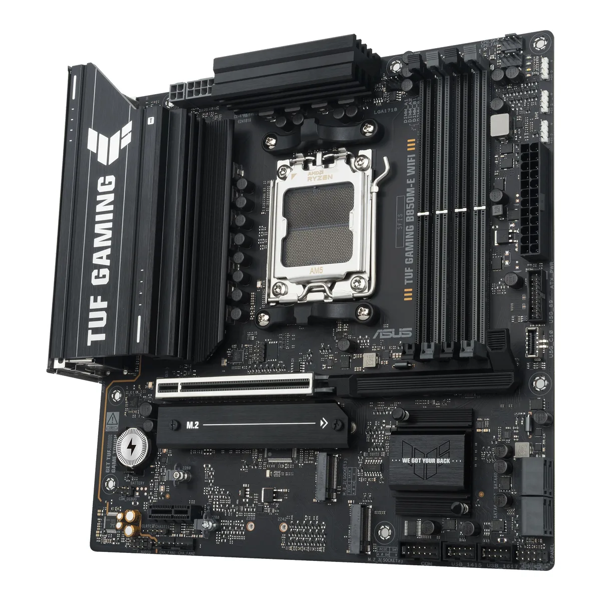 Материнcька плата ASUS TUF GAMING B850M-E WIFI sAM5 B850 4xDDR5 M.2 HDMI DP Wi-Fi BT mATX