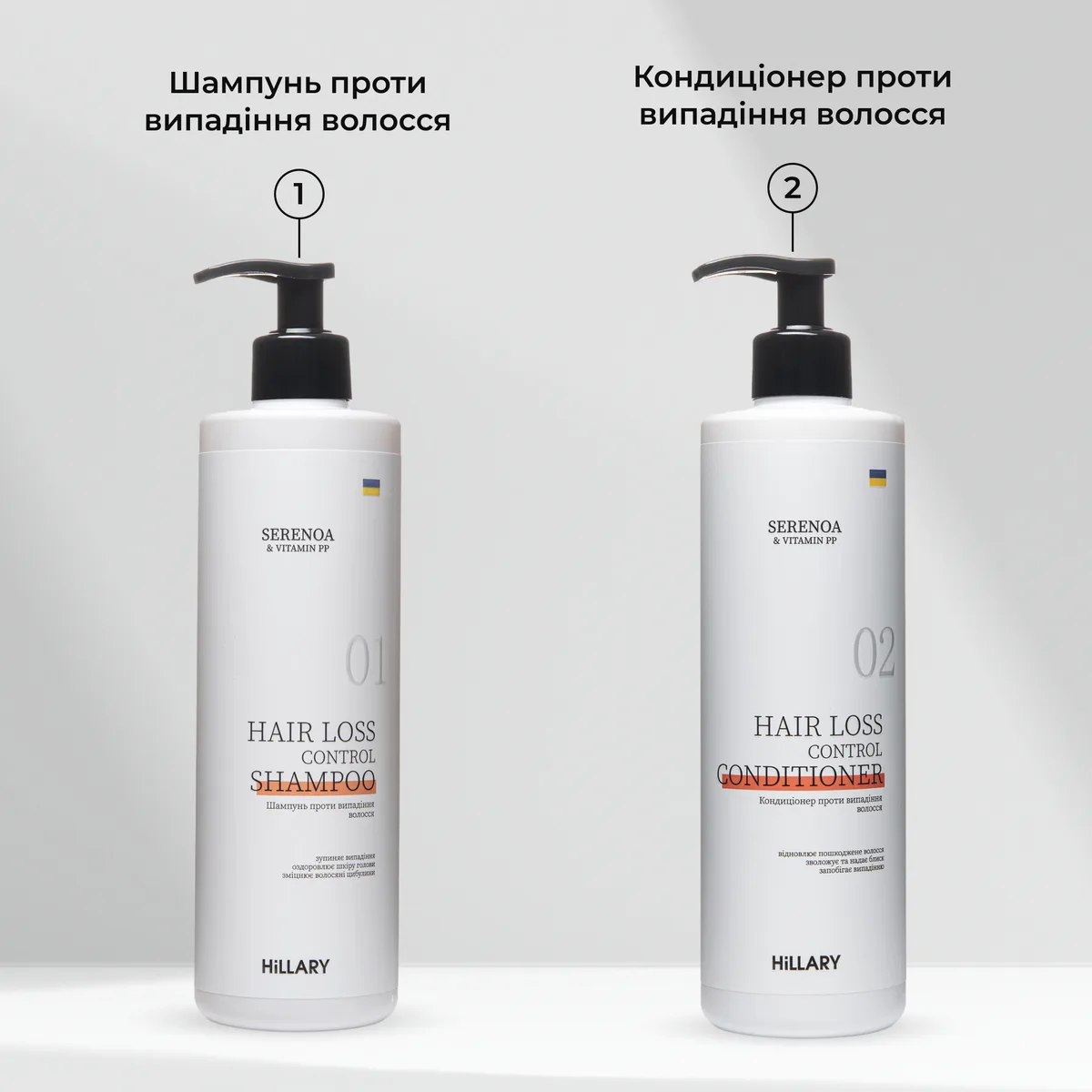 Шампунь + Кондиціонер Hillary Serenoa & РР Hair Loss Control, 500 мл