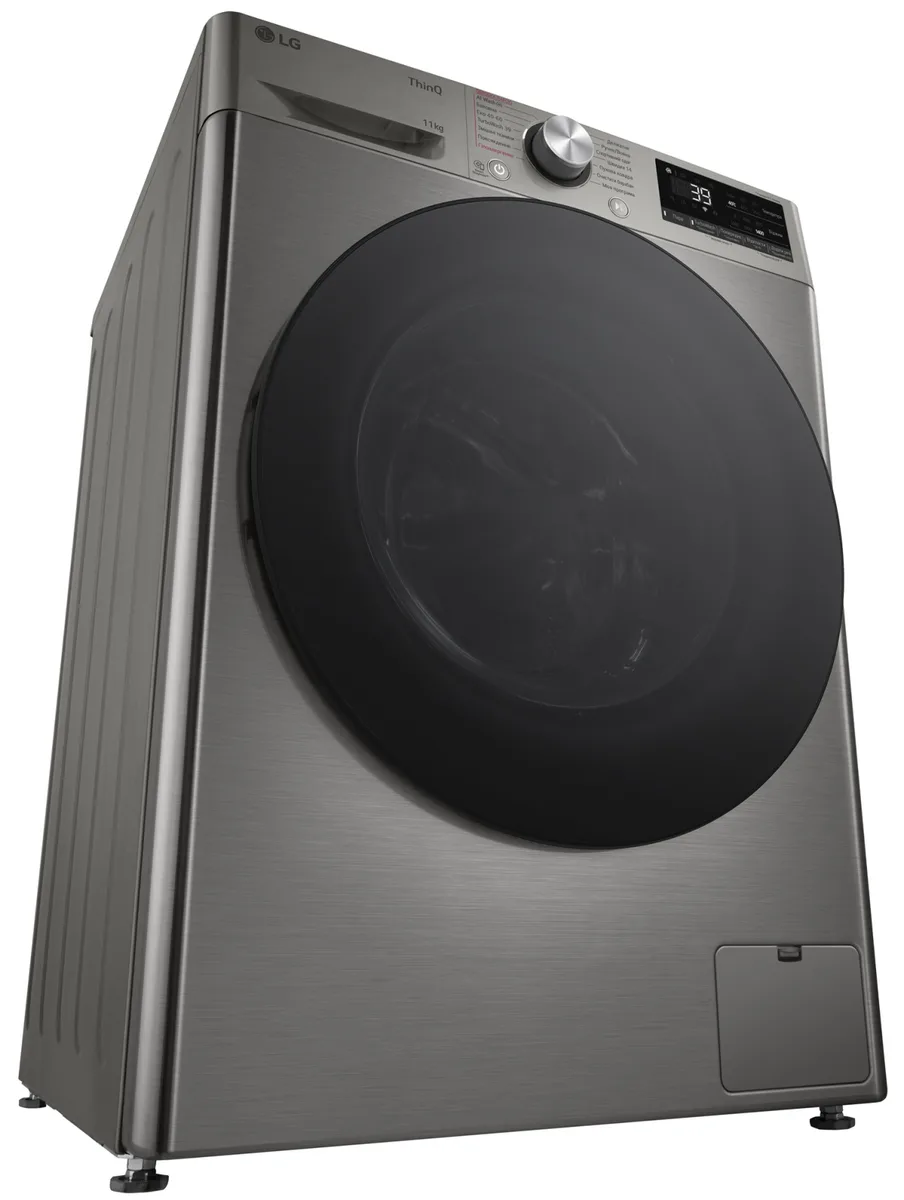 Пральна машина автоматична LG Нержавіюча сталь 60х85х56,5 см Срібляста 11 кг 1400 об/хв
