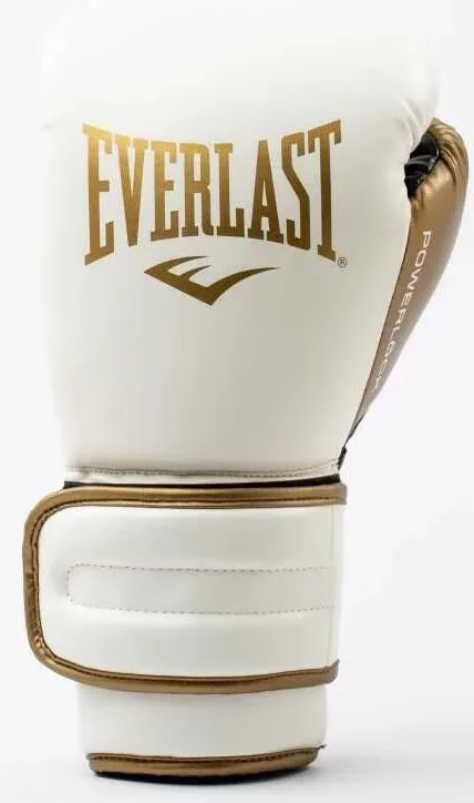 Боксерські рукавиці Everlast поліуретан 10 унцій білий золотий унісекс